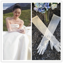 Late with wedding glove crystal tulle short long bridal wedding glove summer all-finger sun protection