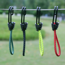 Outdoor camping tent accessories elastic rope buckle multifunctional adhesive hook canopy drawstring fixing buckle reflective rope with iron hook