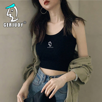 New character Joey sports vest women with inner base short cotton suspenders wearing open navel sexy sleeveless T-shirt