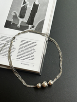 SMOL Triple Ball Titanium Steel Advanced Sensation Not Drop Color Lock Bone Chain Woman 2023 New Niche Design Sense Necklace