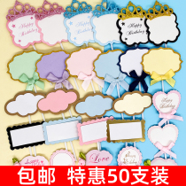 50 Happy Birthday Happy Paper Blessed Handwriting Blessed Childrens Cake Decoration DIY Brand Plugin