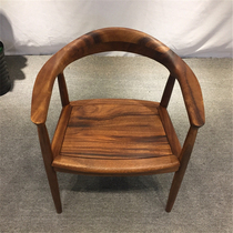 Walnut solid wood chair back chair official hat chair ring chair office chair log chair log Tai teacher chair dining chair