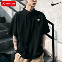 NIKE Nike Short Sleeve Mens Clothing 2022 Summer New Sportswear Turncoat Polo Shirt Black Half Sleeve CJ4457
