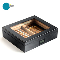 High-grade humidor cigar box Portable professional constant humidity moisturizing box solid wood baking paint