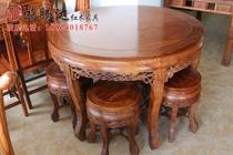 Hedgehog Purple Sandalwood Table Red Wood Round Table Flowers Pear Wood Household Small Household Type Solid Wood Dining Table Brief about 1 2 m dining table