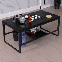 High-end office furniture visitor reception coffee table quality kung fu tea huo shao shi surface coffee table 1 3 m double-layer