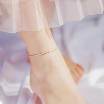 The baby's breath star niche design anklet female Korean version of 925 silver simple sex cold wind sexy forest foot jewelry