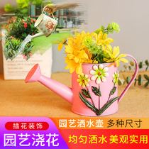 Household wrought iron pastoral water small beetle sunflower lavender portable kettle gardening flower small shower