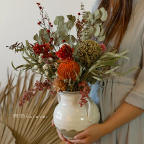 Imported eternal flower dried bouquet Real flower with high-end floral decoration Living room model room Hotel lobby decoration