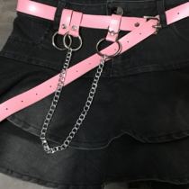 The best-looking girl-pink and tender riot-chain-punk-belt