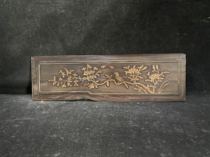 Qing Dynasty inlaid boxwood flower and bird pattern flower board Antique antique collection Old wood carving old wood pieces