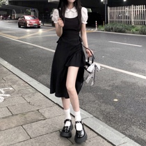2toyoung small subbi preparation irregular dummy two long dress slim and slim black dress woman cashew dress and dress summer