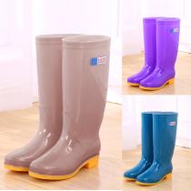 High tube rain boots Womens water shoes Womens rain boots Long tube fashion waterproof shoes Kitchen non-slip rubber shoes Work galoshes