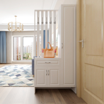  Can be customized pure solid wood shoe cabinet entrance cabinet partition foyer entrance door hollow screen Chinese simple modern small apartment