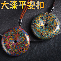 Big paint beads safety buckle pendant car hanging bag hanging rhinoceros leather paint ancient style retro pressing lapel buckle plate buckle Hanfu accessories