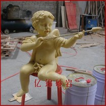 Yijin sandstone sculpture sandstone figure round carving indoor and outdoor urban garden district decoration ornaments-Little Angel