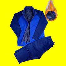 Genuine new fire winter plus velvet long-sleeved physical training clothing cold-proof thickening warm running sportswear suit