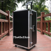  Oversized aluminum alloy toolbox with wheels Pull rod multi-function repair box Instrument and equipment model storage box