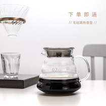 Thickened heat-resistant glass sharing coffee pot ice drop filter V60 cloud cute pot Simple hand-flush hanging ear cold water pot