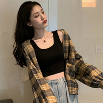 Hong Kong wind small vest suit with bottomless sling female summer wear ins tide open umbilical hot girl short coat