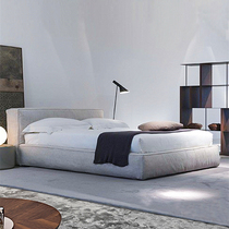 Cloth bed simple modern master bedroom double bed Italian Minimalist soft bag big bed Nordic removable and washable wedding bed solid wood bed