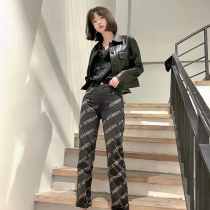 2022 Explosions Spring New Leather One Square Neck Leather Sheepskin Women's Coat Short Small Leather Jacket