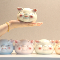 Ceramic lucky Zodiac Pig piggy bank Home opening gift ornaments Childrens creative piggy bank Piggy bank small