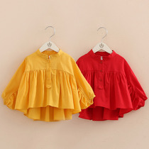 Baby pineapple sleeve dress shirt 2021 autumn new girls  childrens clothing Korean version of the doll shirt top tx-9337