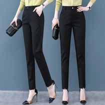 90% Western Dress Pants Woman Spring Autumn 2021 New High Waist Display Slim Black Pants Casual Women Pants Professional slim fit pants