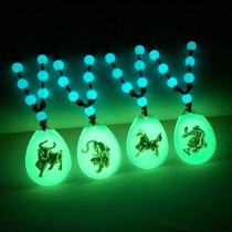 Luminous pendant 12 Zodiac pendant Mens and womens necklace Year of life Jade genus cow pig monkey Pika creative accessories