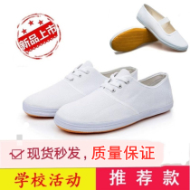 Martial arts Taiji small white shoes canvas shoes soft bottom breathable exercise shoes performance shoes children adult martial arts shoes men and women models