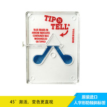 Original white transparent tip n tell herringbone anti-tilt label wooden frame packaging transport anti-flip label