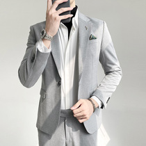 Autumn 2021 new suit suit men slim fit British trend Ruffian handsome business dress wedding casual suit men