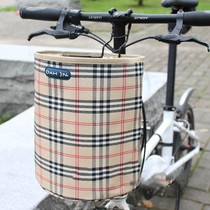 Folding bicycle basket thickened canvas basket skateboard electric car basket waterproof front basket