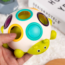 Baby buckle hole touch hand grip ball 6-12 months baby educational early education can bite and grip training toy