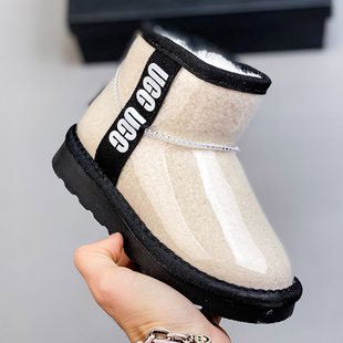 Purchasing children's snow boots in winter sheepskin and hair all -in -one children's shoes boys, waterproof jelly boots аUGGн