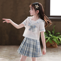 Childrens jk uniform Girls womens skirt genuine pleated skirt suit summer summer dress 2021 new short-sleeved school uniform