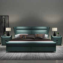 Nordic technology cloth bed master bedroom cloth bed double bed 2 m x2 m big bed light luxury bed modern simple soft bag bed