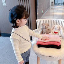 Girls Sweater 2021 New Childrens foreign style 1 Korean 3 Baby Knitted Sweater Autumn and Winter base shirt Childrens Blouse
