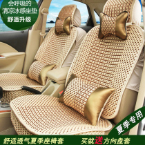 Car seat cover all season universal cotton linen seat cover trolley seat cushion new all-surround cloth art sitting cover autumn and winter cushion