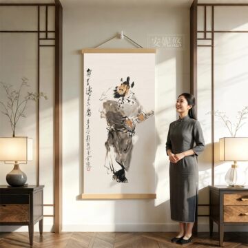 【吴道子】钟馗 中国画 掛け軸 水墨画 和室 玄関 茶室 壁掛け 美術品 吴道子风格钟馗卷轴-吴道子风格钟馗卷轴促销价格、吴道子风格钟馗卷轴