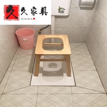 Chair toilet solid wood wood toilet squatting firm simple thickened shelf