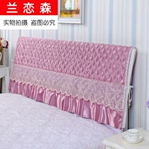 Solid wood bed soft bag bedside plus cotton protection soft bed cover cloth all-inclusive gray anti-collision double-sided linen bedroom half bag