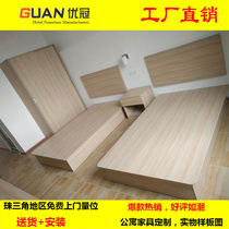 Apartment hotel furniture full set of custom express hotel rooms 1 2 meters bed box Bedside table Wardrobe full set of standard rooms