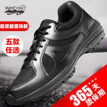 New training shoes mens labor protection liberation shoes Summer mesh physical training rubber shoes running shoes black fire training shoes