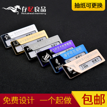 Work plate custom stainless steel work card badge hanging custom pin type work card number plate making employee badge
