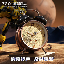 Zhenggang ZGOx Transformers small alarm clock children Boy bedroom bedside clock students special power wake up boy