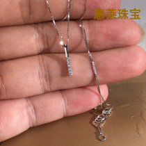 18k gold natural diamond word simple fashion women pendant light luxury ins tide female clavicle chain box chain