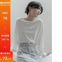 Snowflake Cotton White Long Sleeve T-shirt Women Autumn 2021 Joker Korean Loose Sweet Cool base shirt Top