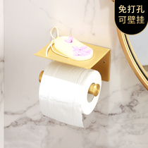 Punch-free toilet toilet paper towel storage rack box home let go paper roll paper paper wall-mounted light luxury